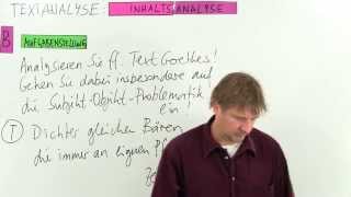 TextanalyseInhaltsanalyse Gesamtidee und Aufgabenstellung  Deutsch  Aufsatz [upl. by Gavan]