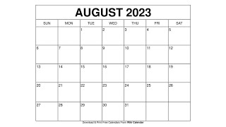 Free Printable August 2023 Calendar Templates With Holidays  Wiki Calendar [upl. by Backer]