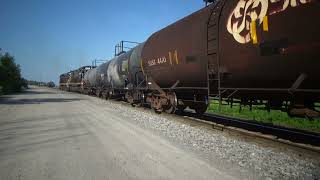 cam corder video 502 LAampL engines 433425 pushing their 7 car train southbound out of the RS yard [upl. by Eillak]