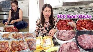 Cooking Oyster Sauce Chicken Wings and 500 Beef Stick [upl. by Nnahgem]