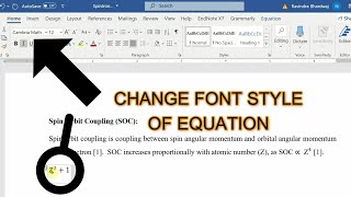 HOW TO CHANGE FONT STYLE OF A EQUATION IN MS WORD [upl. by Marvella597]