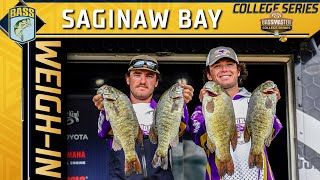 COLLEGE Day 1  2 weighins at Saginaw Bay [upl. by Ynagoham]