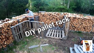 DIY Project Building a Firewood Rack Using Pallets viral firewoodbusiness diy [upl. by Leaffar889]