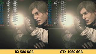 Radeon RX 580 vs GeForce GTX 1060  Resident Evil 2  Benchmark Test Comparison [upl. by Engeddi]