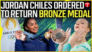 Jordan Chiles Ordered To Return Her Bronze Medal To Romanian Gymnast After Score Reversal [upl. by Enelyaj]