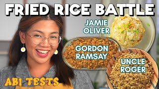 Cooking 3 Viral Fried Rice Recipes Uncle Roger Gordon Ramsay Jamie Oliver [upl. by Aehsel]