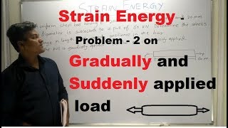 Strain Energy  Problem  2 on Gradually and Suddenly applied load  Hindi   Strength of Materials [upl. by Anauqal]