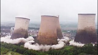 Video Iconic Rugeley Power Station Demolished In Seconds [upl. by Amalburga]