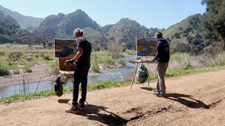 RETURN to MALIBU CREEK plein air OIL PAINTING southern california [upl. by Scharf]