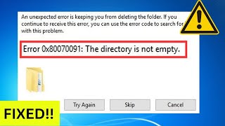 How To Fix The Directory Is Not Empty Error in Windows [upl. by Abehs940]