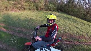 DIRT BIKE  CHEMIN  FORÊT  FIL BARBELÉ 😡  150 YXV3  140 YX [upl. by Euphemie]