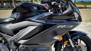 2023 Yamaha R3 BS6 Metallic 🖤  Detail Looks with Exhaust Sound 🔥 [upl. by Notyal281]