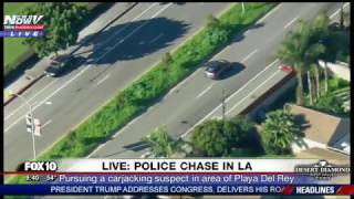 POLICE CHASE SlowSpeed Pursuit Suspect Drives in REVERSE in HourLong LAPD Standoff FNN [upl. by Ytsirhk]