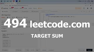 Разбор задачи 494 leetcodecom Target Sum Решение на C [upl. by Aeel]