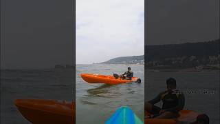 While traveling in the sea our kayak capsized ytshorts latestpost trending kayak vizagbeach [upl. by Jereme363]