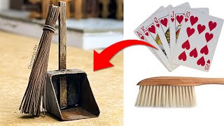 Making a Miniature Broom and Dustpan  DIY [upl. by Nnylhtak]