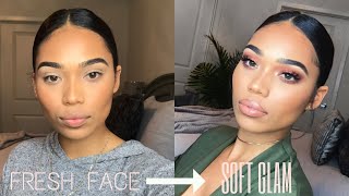 FRESH NATURAL FACE TO FULL FACE SOFT GLAM  Briana Monique [upl. by Aikemit]