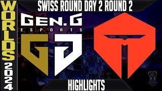 GEN vs TES Highlights  LoL Worlds 2024 Swiss Stage Day 2 Round 2  GenG vs Top Esports [upl. by Genny]