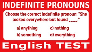 Indefinite Pronouns Mastery Test [upl. by Eatnahc351]