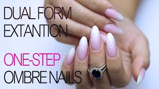 How to Quick amp Easy Ombre Nails  Dual Form PolyGel Nail Extensions [upl. by Oterol]