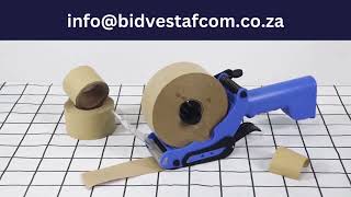 Handheld Gummed Paper Tape Dispenser  Bidvest Afcom  Social [upl. by Reppep]