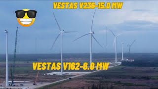 Østerild wind test field the largest wind turbines Siemens SG 14236 Vestas V236150 MW part 6 [upl. by Negah]