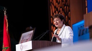 2023 Annual Meetings Plenary Speech by IMF Managing Director Kristalina Georgieva [upl. by Nivlek]