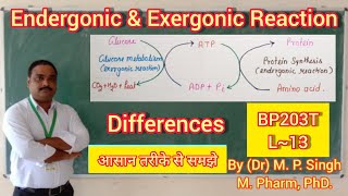 Endergonic amp Exergonic Reaction  Differences  Bioenergetics  Biochemistry  BP203T  L13 [upl. by Sidonnie418]