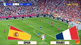 SPAIN vs FRANCE  Semi Final UEFA Euro 2024  Full Match All Goals  Live Video Game Simulation [upl. by Oiram]