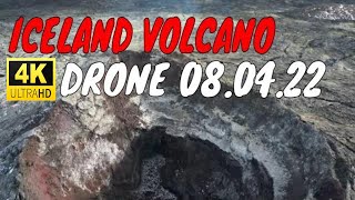 Fagradalsfjall Volcano 7 months past the last lava flows🌋 Snow inside ❄️ 4k Drone 080422 Iceland [upl. by Bourne486]