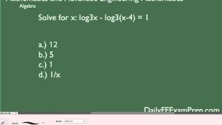 Daily FE Exam Prep  12  Math  Logarithms 2 [upl. by Oisangi976]