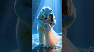 A woman dances with a polar bear on AGT agt magic talent shorts dance performance deepface [upl. by Anawak]