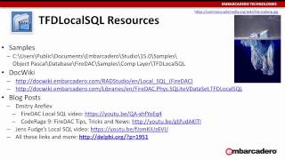 FireDAC Skill Sprints  Local SQL with Jim McKeeth [upl. by Dleifxam]