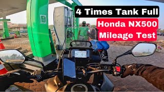 Honda NX500 SHOCKING Mileage  4 Tank Full [upl. by Rednav]