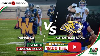 MÁXIMO AVANCE EN VIVO PUMAS CU UNAM vs AUTÉNTICOS TIGRES UANL  Liga Mayor  ONEFA [upl. by Madelle]