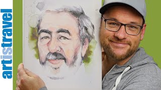 Aquarell Portrait ganz einfach malen lernen  How to paint watercolor portrait step by step [upl. by Edgerton]