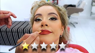 WORST REVIEWED MAKEUP ARTIST GAVE ME A CAKE FACE [upl. by Nerag]