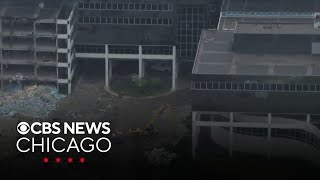 Demolition under way at old Sears headquarters in Chicago suburb [upl. by Gustaf]