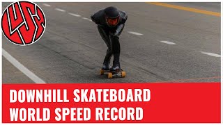 Downhill Skateboard World Speed Record  14673kph9117mph  Pete Connolly [upl. by Hylan]