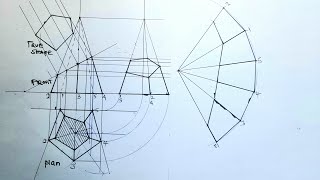 Development of a truncated pentagonal pyramidSURFACE DEVELOPMENT [upl. by Orihakat]