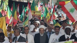 Marche des sénégalais dorigine libanaise pour dénoncer les bombardements [upl. by Revolc81]