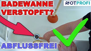 Badewanne verstopft Was tun Hausmittel und Reinigungstipps [upl. by Nodnrb710]