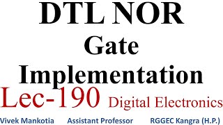 Nor Gate Implementation Through DTL [upl. by Ahsienar]