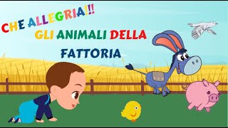 FATTORIA degli animali  Canzoncina Che allegria gli animali della fattoria Nomi e versi animali 💚 [upl. by Anoblav]