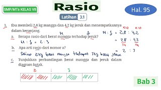 HAL 95 LATIHAN 31 NO 1 2 RASIO MATEMATIKA SMP KELAS 7 KURIKULUM MERDEKA [upl. by Northrop]