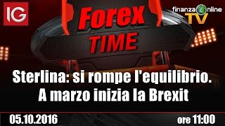 Forex Time  Sterlina si rompe lequilibrio A marzo inizia la Brexit [upl. by Kellene]