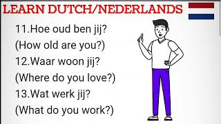 LEARN DUTCH  NEDERLANDS LEREN ZINNEN [upl. by Gothurd]