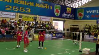 Sepaktakraw thailand league week14 NP vs NR 1st regu 1st set [upl. by Sualakcin446]