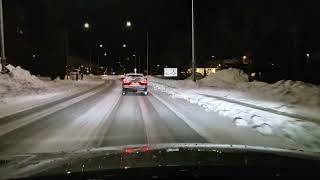 Driving from Luleå airport to city center 20240114 Cold winter weather 21 °C degree [upl. by Starlene]