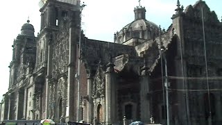 Mexico City 04 2nd selfguided walk tour thru Zocalo amp Mexico City Metropolitan Cathedral SD 480p [upl. by Bilski]